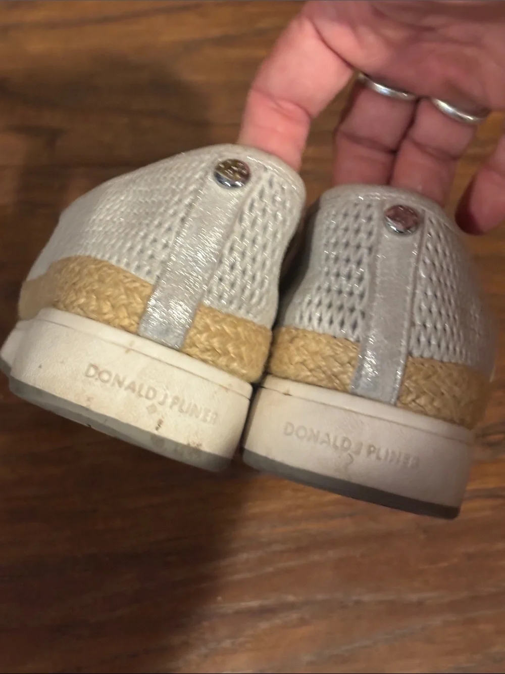 Donald J. Pliner Beige Knit Slip-On Espadrille Sneakers